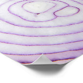 Vollbild der roten Zwiebel in Scheiben, weiß Poster (Ecke)