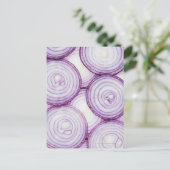 Vollbild der roten Zwiebel in Scheiben, weiß Postkarte (Stehend Vorderseite)