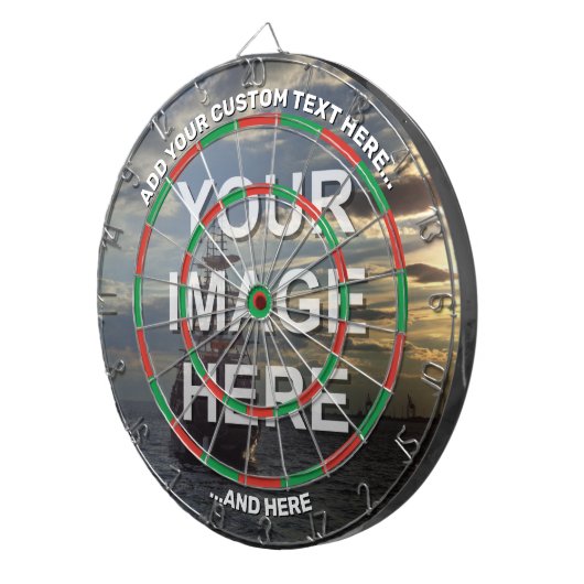 Vollbilddartboard mit benutzerdefiniertem Text Dartscheibe (Vorderseite rechts)