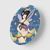 Vollbildliche Fairy Goddess Thunder_Cove Runde Wanduhr (Winkel)