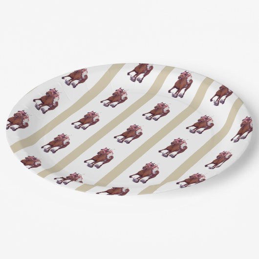 Vollblut Champion Seabiscuit Beats War Admiral Pappteller (Schrägansicht)