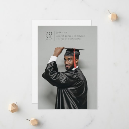 Vollblut Modernes, einfaches Foto fett Jahr Ankündigung (Vorderseite/Rückseite Beispiel)