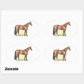 Vollblut Ovaler Aufkleber (Blatt)