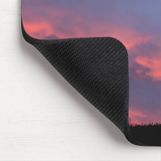 Vollblut Pferd Silhouette bei Sonnenaufgang Mousepad (Ecke)