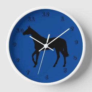Vollblut-Pferdesilhouette-Wanduhr Uhr