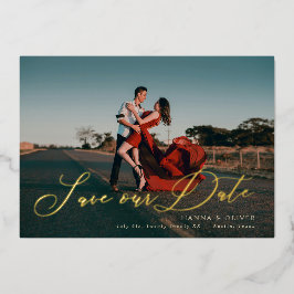 Vollblut Save the Date in Folie in elegantem Drehb Folieneinladung