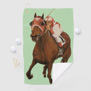 Vollblut-Seabiscuit-Klassiker-Rennpferd siegt Golfhandtuch