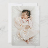 Vollblute, moderne kalligraphische Babyname Ankündigung (Vorderseite)