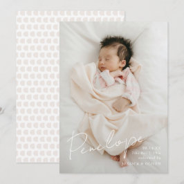 Vollblute, moderne kalligraphische Babyname Ankündigung