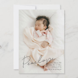 Vollblute, moderne kalligraphische Babyname Ankündigung