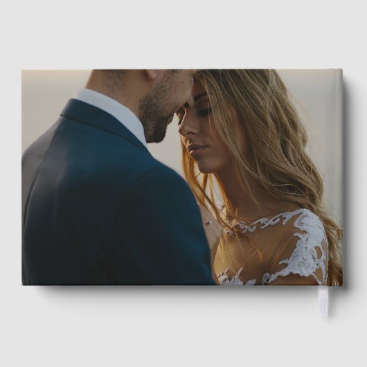 Vollblutes Foto Hochzeit Vintage Blumengarten Gästebuch (Rückseite)