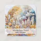 *~* Vollblutmond Blume QR AP70 Kristalle Quadratische Visitenkarte (Vorderseite)
