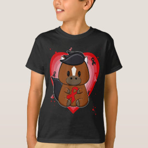 Vollblutpferd mit Band Herzkrankheit bewusst T-Shirt