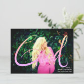 Vollbluttes Foto Neon 2 Grad Overlay Einladung (Stehend Vorderseite)