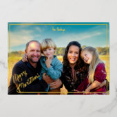 Vollbluturlaub Fotokarte Goldfolie Folien Feiertagskarte (Vorderseite)