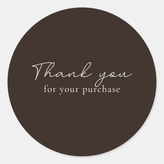 Vollbraun, Vielen Dank für Ihren Kauf Runder Aufkleber (Vorderseite)