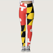 Volle Bein-Maryland-Flaggen-Leggings-Yoga-Hosen Leggings (Vorderseite)