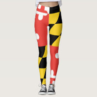 Volle Bein-Maryland-Flaggen-Leggings-Yoga-Hosen