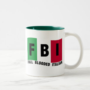 Volle Blooded ITALIENER-T - Shirts FBI Zweifarbige Tasse