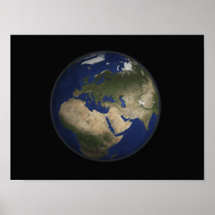 Volle Erdansicht von Afrika, von Europa und von Poster