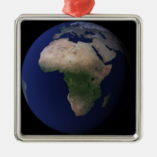 Volle Erde, die Afrika, Europa u. mittleres EA Silbernes Ornament