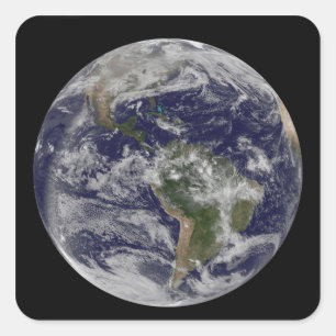 Volle Erde, die Nordamerika und SüdAmer 4 zeigt Quadratischer Aufkleber