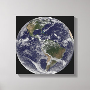 Volle Erde, die Nordamerika und SüdAmer zeigt Leinwanddruck