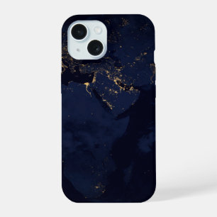 Volle Erde mit Stadtlichtern iPhone 15 Hülle