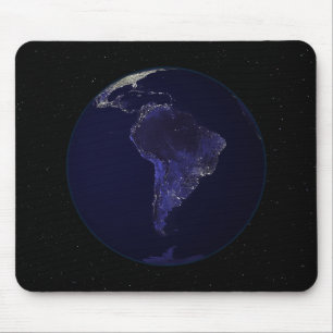 Volle Erde nachts Stadtlichter 6 zeigend Mousepad