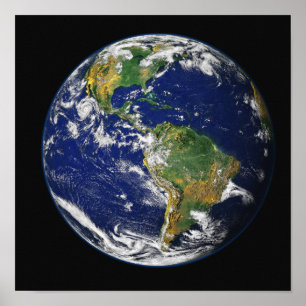 Volle Erde, welche die Westernhemisphäre zeigt Poster