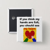 Volle Hände, volles Herz Button (Vorne & Hinten)
