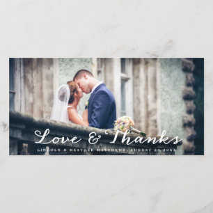 Volle horizontale Hochzeit danken Ihnen Foto-Karte Dankeskarte