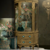 Volle Lebensdauer Puppe Ballerina in grünem Tutu Seidenpapier