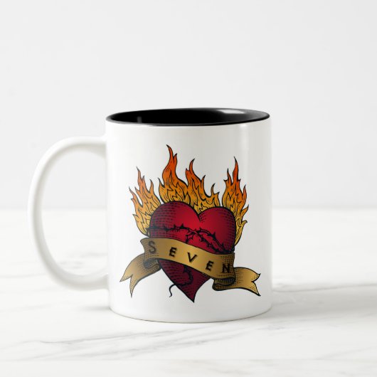 Volle O Sünde des Tassen-Keil- Zweifarbige Tasse (Links)