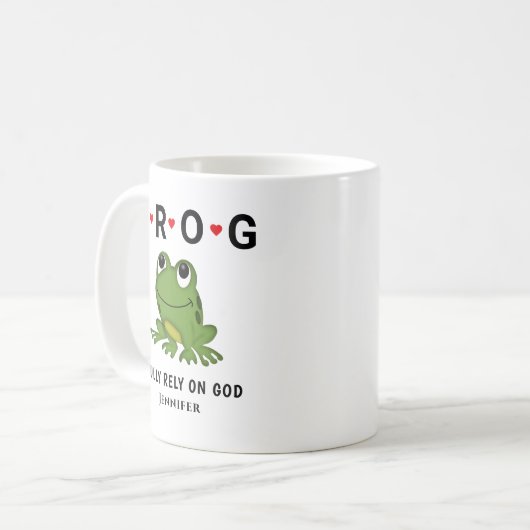 Volle Verlass auf die Personalisierten Froschherze Kaffeetasse (Vorderseite Links)