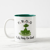 Volle Verlass auf Gott Zweifarbige Tasse (Links)