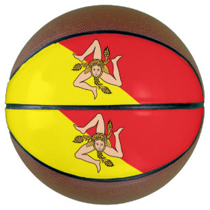 Voller Basketball mit Flagge Siziliens, Italien