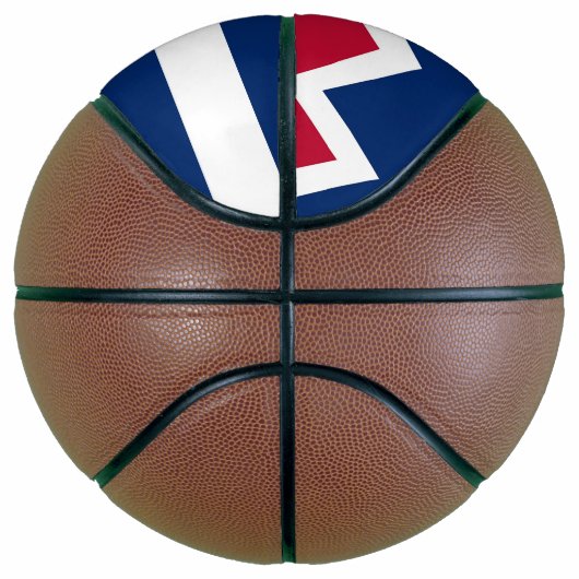 Voller Basketball mit Flagge von Denver City, USA (Rechts)