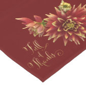 Voller Dank Herbst Floral Dahlia Burgundy Kurzer Tischläufer (Ecke)