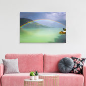 Voller, doppelter Regenbogen Leinwanddruck (Insitu (Wohnzimmer))