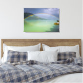 Voller, doppelter Regenbogen Leinwanddruck (Insitu (Schlafzimmer))