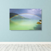 Voller, doppelter Regenbogen Leinwanddruck (Insitu (Holzboden))