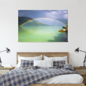Voller, doppelter Regenbogen Leinwanddruck (Insitu (Schlafzimmer))