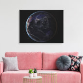 Voller Erde, die die Lichter Asiens in der Nacht z Leinwanddruck (Insitu (Wohnzimmer))