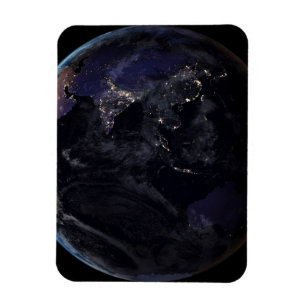 Voller Erde, die die Lichter Asiens in der Nacht z Magnet