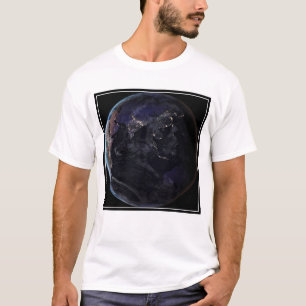Voller Erde, die die Lichter Asiens in der Nacht z T-Shirt