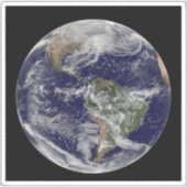 Voller Erde mit einem mächtigen Wintersturm. Aufkleber (Vorderseite)