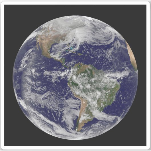 Voller Erde mit einem mächtigen Wintersturm. Aufkleber (Vorderseite)