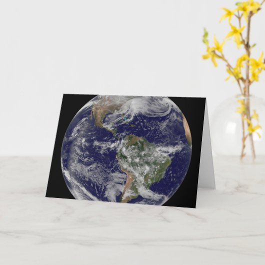 Voller Erde mit einem mächtigen Wintersturm. Karte (Gelbe Blume)