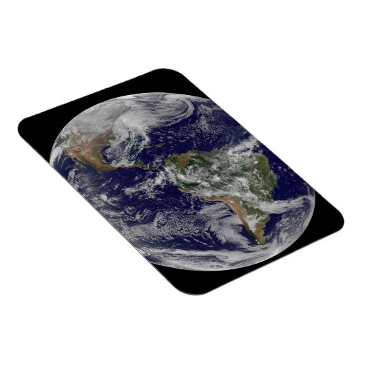 Voller Erde mit einem mächtigen Wintersturm. Magnet (Rechte Seite)